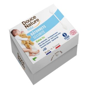 Cotons tiges Bâtonnets de sécurité Bébé Coton bio - x60 douce nature