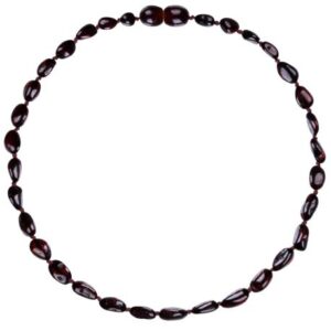 Collier d'ambre perles baroques pour bébé perles Rondes - Cœur de prune - "31 Cm"