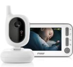 Reer Babycam L Babyphone Vidéo avec Écran Ecoute-Bébé TFT, Blanc, 4.3 Pouces,