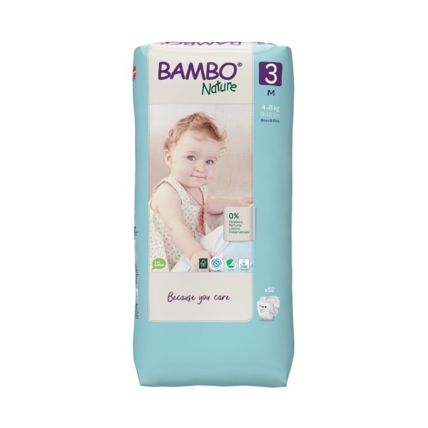 T3 Bambo Nature 28 couches taille 3, couche écologique bébé 4 à 8 kg