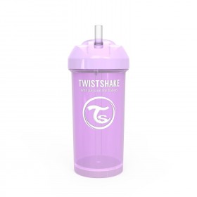 Tasse avec Paille anti fuite -Straw cup Violet 360 ml
