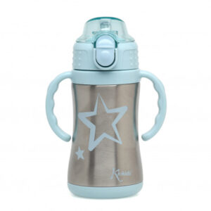 KIOKIDS BOUTEILLE D'ENTRAÎNEMENT 280ML ACIER INOXYDABLE BLEU 6 M +MAINTIEN AU CHAUD 10H MAINTIEN AU FROID 12H