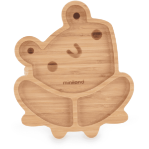 Miniland Assiette ventouse en bois grenouille