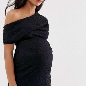 robe noir mi longue à dentelle taille S
