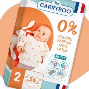 Carryboo Couches Écologiques Taille 2 (3-6kg) 56 unités