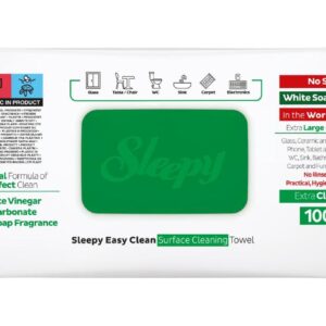 Sleepy Easy Clean le lot de 1 Paquet de 100 lingettes nettoyantes multi-usages au Savon Blanc