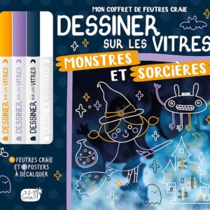 MON COFFRET DE FEUTRES CRAIE - DESSINER SUR LES VITRES MONSTRES ET SORCIÈRES