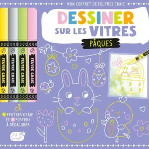 Mon coffret de feutres craie Dessiner sur les vitres – Pâques