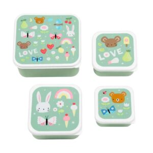 Une petite jolie compagnie Lot de 4 boîtes à goûter : Joie