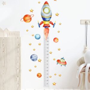 AUTOCOLLANT MURAL MESURE DE TAILLE FUSEE