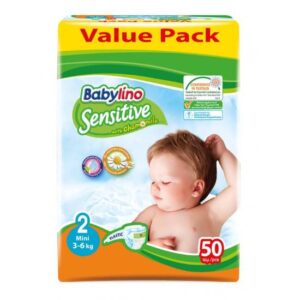 Couche bébé pour peaux sensibles - Babylino - Taille 2(3-6kg) 50unités