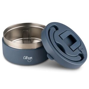 Thermos Alimentaire en Acier Inoxydable 400ml Citron - Bleu marine