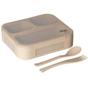 citron Lunchbox Bento avec Fourchette et Cuillère - Beige