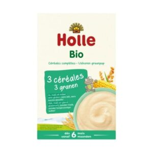 HOLLE Bouillie Bio Céréales complètes 3 céréales Dès 6 mois sans gluten