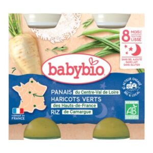 Babybio Panais de Centre-Val de Loire Haricots Verts de Vendée Riz de Camargue 2x200G