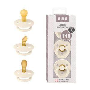 BIBS Lot de 3 Sucettes Bibs New Baby Try-It Collection - Ivory