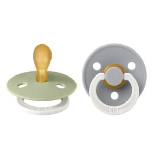 BIBS 2 Tétines Nuit symétriques | Sauge et Gris 0-6 m