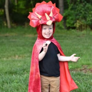 déguisements Cape dinosaure – tricératops rouge 4 - 5 ans