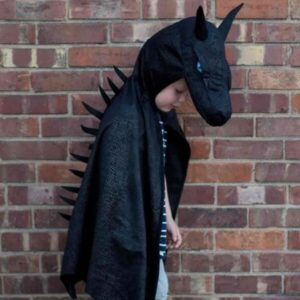 déguisements Cape dragon noir 7-8 ans