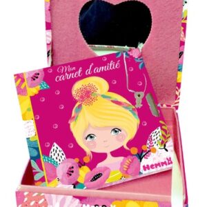 Mon coffret secret - Une jolie boîte avec miroir et un carnet d'amitié avec cadenas + 2 clefs