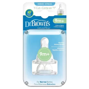 Dr. Brown’s Pack de 2 Tétines Cole étroit L4 liquides épais 9M+