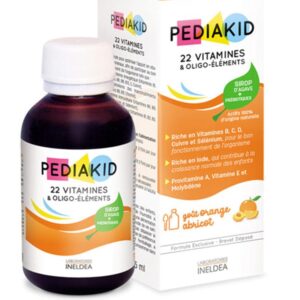PEDIAKID Sirop 22 Vitamines et Oligo-élements goût Abricot – Orange 125ml