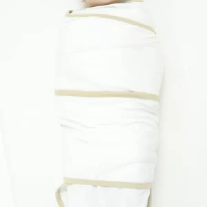 BEBEMAM Couverture d’emmaillotage Blanc/beige (0-6 mois)