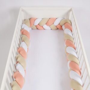Tour De Lit Tressé - Beige Corail Blanc  3 MÈTRES