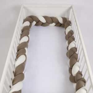Tour De Lit Tressé - Beige Corail Blanc  marron 3 MÈTRES
