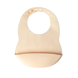 YUMMY Bavoir en Silicone avec Poche 4M+ - Crème