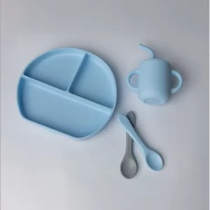 YUMMY Coffret Repas Silicone 6M+ - Bleu Ciel