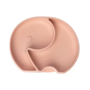 YUMMY Assiette Éléphant en Silicone avec Ventouse 4M+ Blush