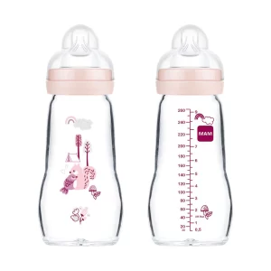MAM Biberon En Verre 2+m 260 ml Forest - Rose