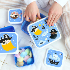 A Little Lovely Company Lot de 4 Boîtes à Goûter - Pirates
