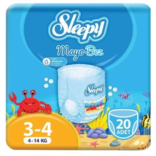 Couches de natation Sleepy Natural Taille 4/5 – (7-18kg) 17 unités