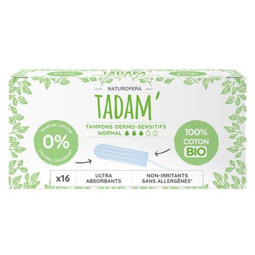 Tadam' Hygiène Féminine Tampon Dermo-Sensitif Normal Bio 16 unités