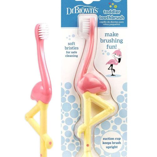 DR BROWNS – BROSSE A DENTS FLAMANT ENFANTS 1-4 ANS ROSE