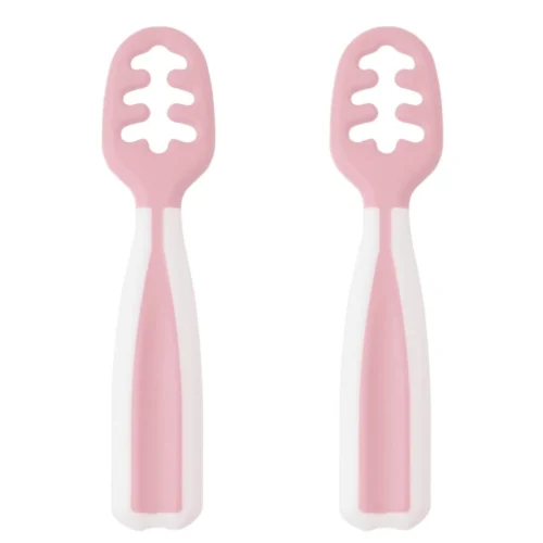KIOKIDS 2 PRÉ-CUILLÈRES ROSES POUR BÉBÉ 4M+
