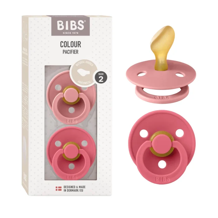 Bibs Lot de 2 Sucettes Anatomique Dusty Pink Coral 6-18 mois