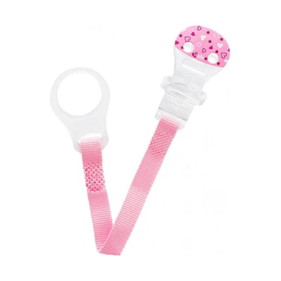 Dodie Attache-Sucette Ruban Rose - Coeur
