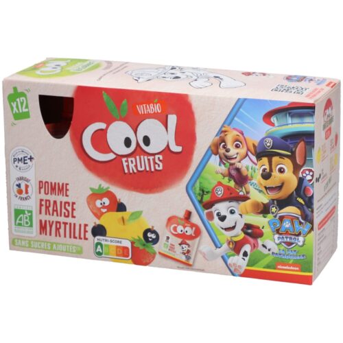 Vitabio Cool Fruits Pomme Fraise Myrtille 12X90G La Pat'Patrouille