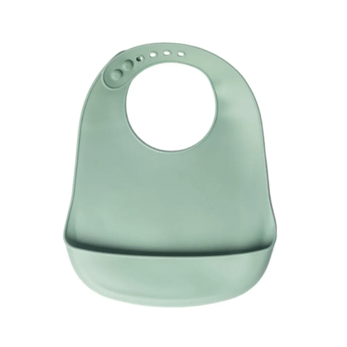 YUMMY Bavoir en Silicone avec Poche 9M+ - Vert Pastel