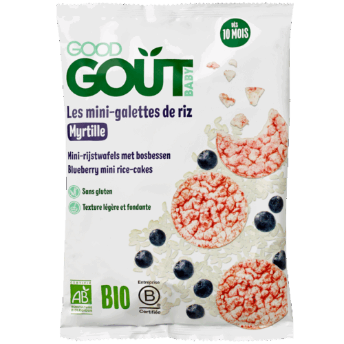 Mini-Galettes de Riz à la Myrtille pour Bébé - 40 g - Dès 10 mois