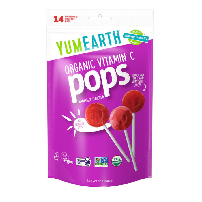 YUMEARTH Sucettes Organic Pops originales x14