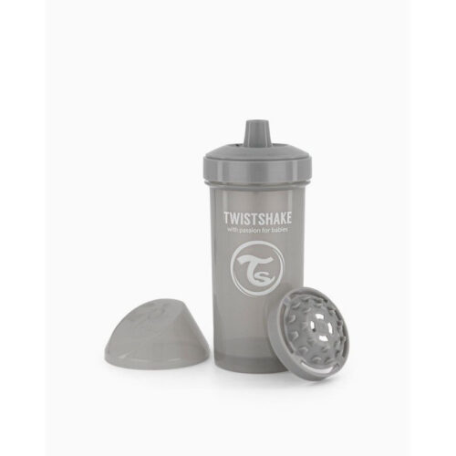 TWISTSHAKE Tasse avec Paille anti fuite -Straw cup Gris 360 ml