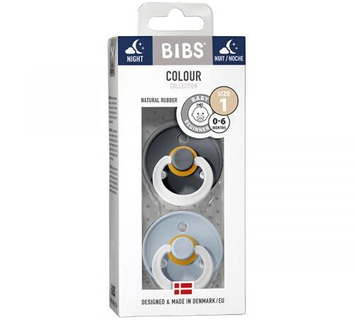 BIBS Lot de 2 sucettes Supreme 0-6 mois ferbleu