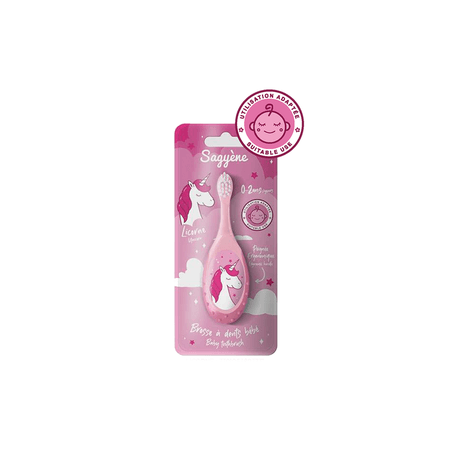 SAGYENE BROSSE À DENTS ERGONOMIQUE LICORNE ROSE 0-2ANS