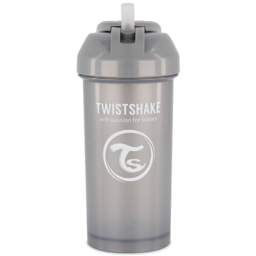 Gobelet à paille Twistshake 12+m Gris perle 360 ​​ml