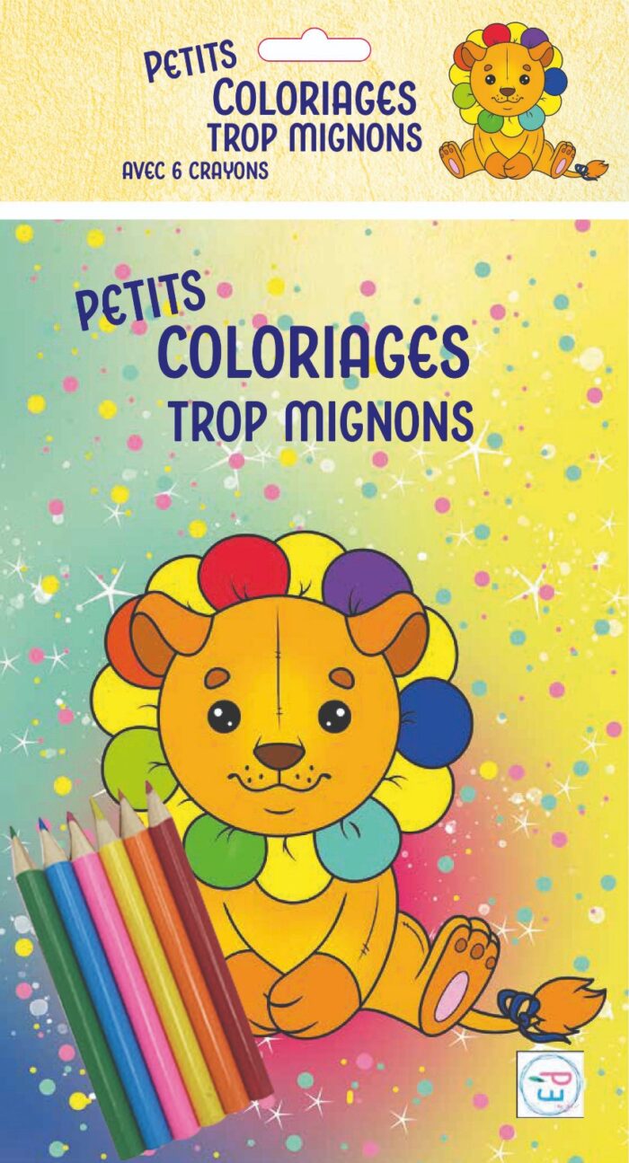 Petits Coloriages trop Mignons + Crayons de couleurs lion